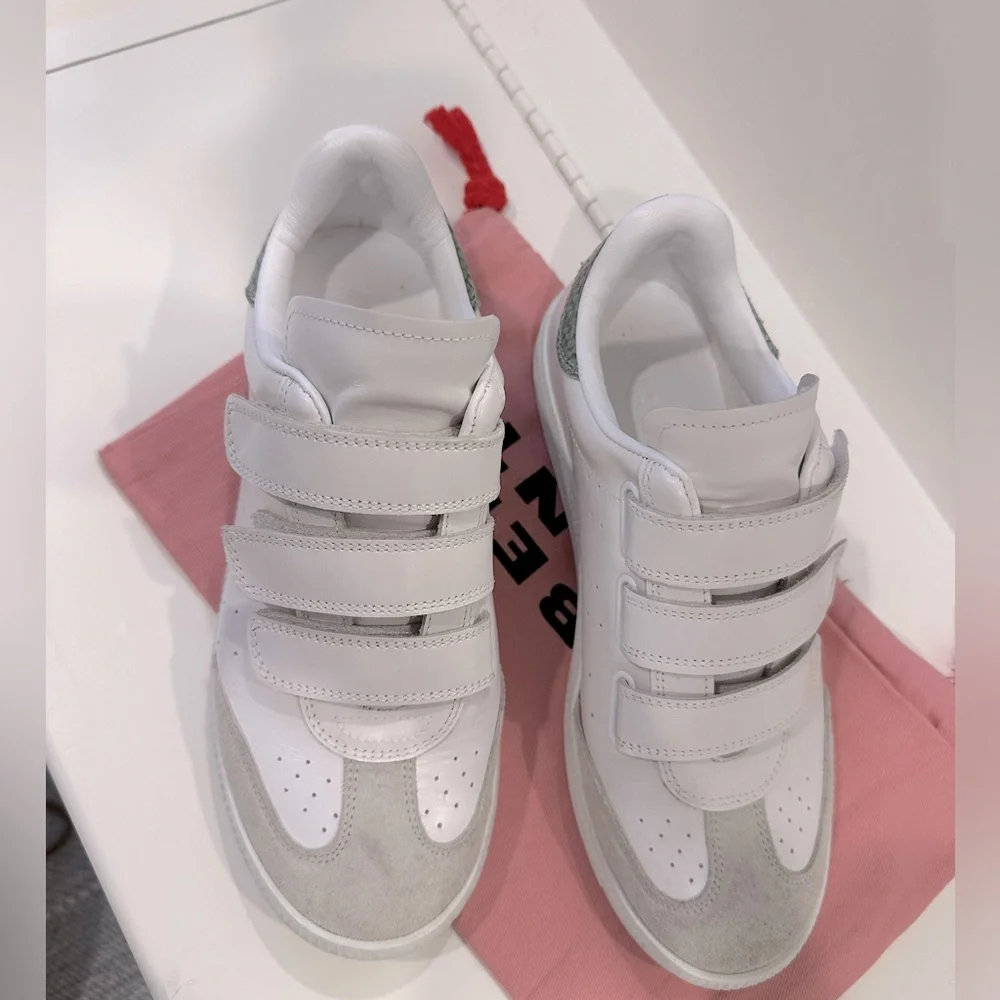 Isabel Marant White and Green Sneakers - Picture 3 of 6